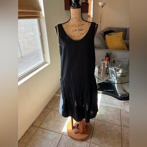 Garnet Hill black linen dress size 12